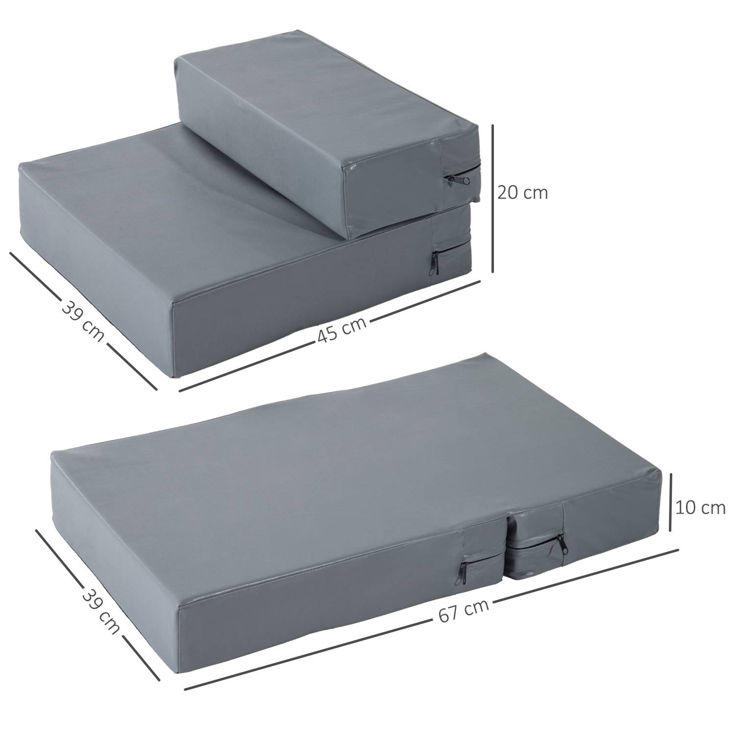 Sans Marque - Escalier pliable 2 marches 20cm, chat/chien, lit/canapé/voiture, gris - Image 4