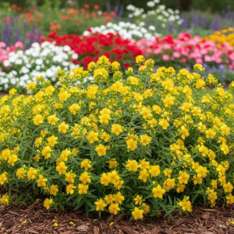 Millepertuis Gemo, Hypericum à fleurs Jaune - feuillage Persistant - Pot de 5L - 40/60 cm-  hauteur à maturité De 1,00 m à 1,50 m - Image 4