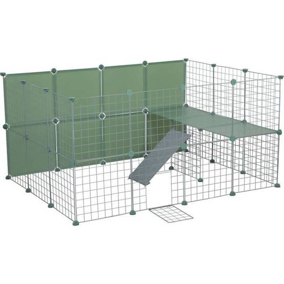 Enclos lapin ZOLUX Neopark modulable 140x105x70 cm, 32 panneaux 35x35 cm, tapis imperméable et filet de sécurité - Image 7