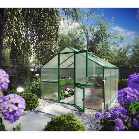Serre de jardin 9,59m² KGT Orchidee III, Vert mousse - Image 1