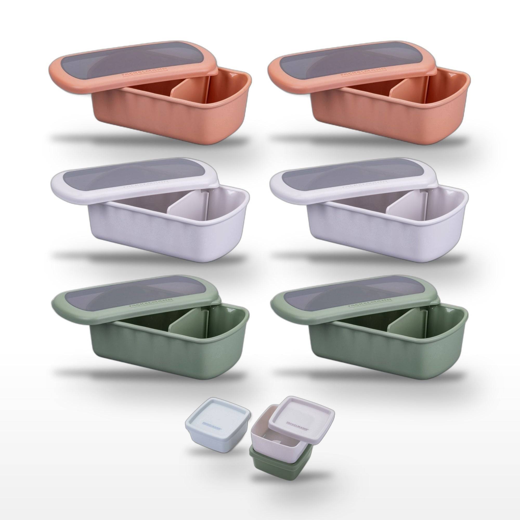 Lot de 6 lunch box 1L avec 3 boites à sauce Fackelmann Storage - Image 1
