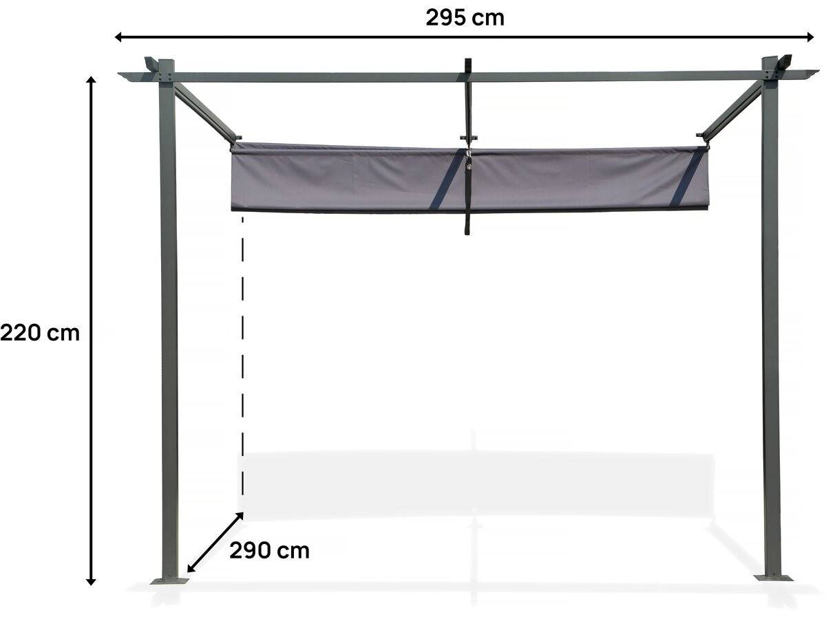 Pergola Adossée Avec Toit Rétractable - 3 X 3 M - Gris Anthracite -habitat Et Jardin - Image 3