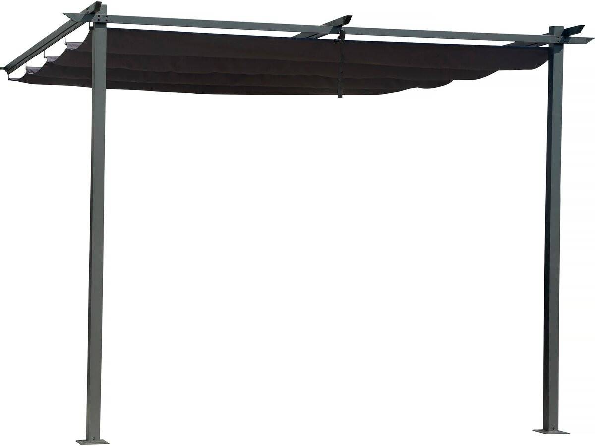 Pergola Adossée Avec Toit Rétractable - 3 X 3 M - Gris Anthracite -habitat Et Jardin - Image 1