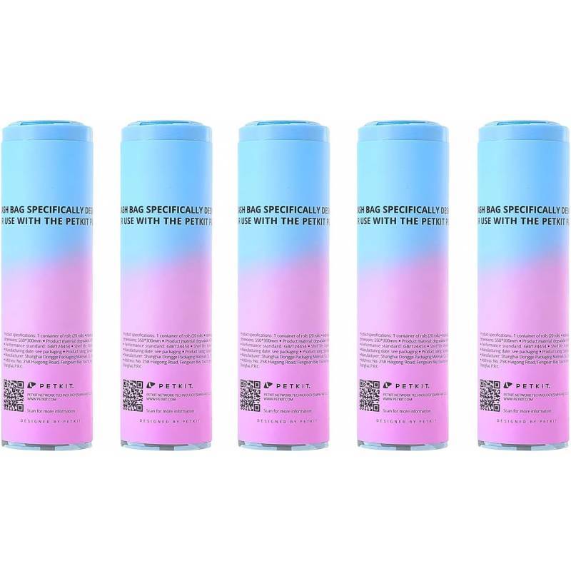 Petkit 4 Recharges de liquide + 5 rouleaux de 20 sacs poubelles + 3 N50 Petkit - Image 3