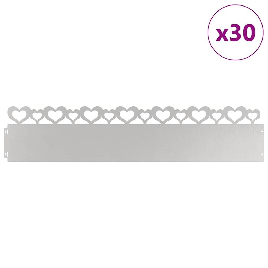 Lot 30 bordures pelouse acier inoxydable jardin allée délimitation claire 103x22cm argent - ComfortXL Outdoor Living - Image 3