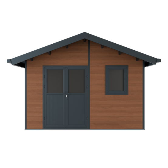 Abri de Jardin Composite ISORA - 15m2 Brun - Cabane Atelier / Abri Velo - Image 4
