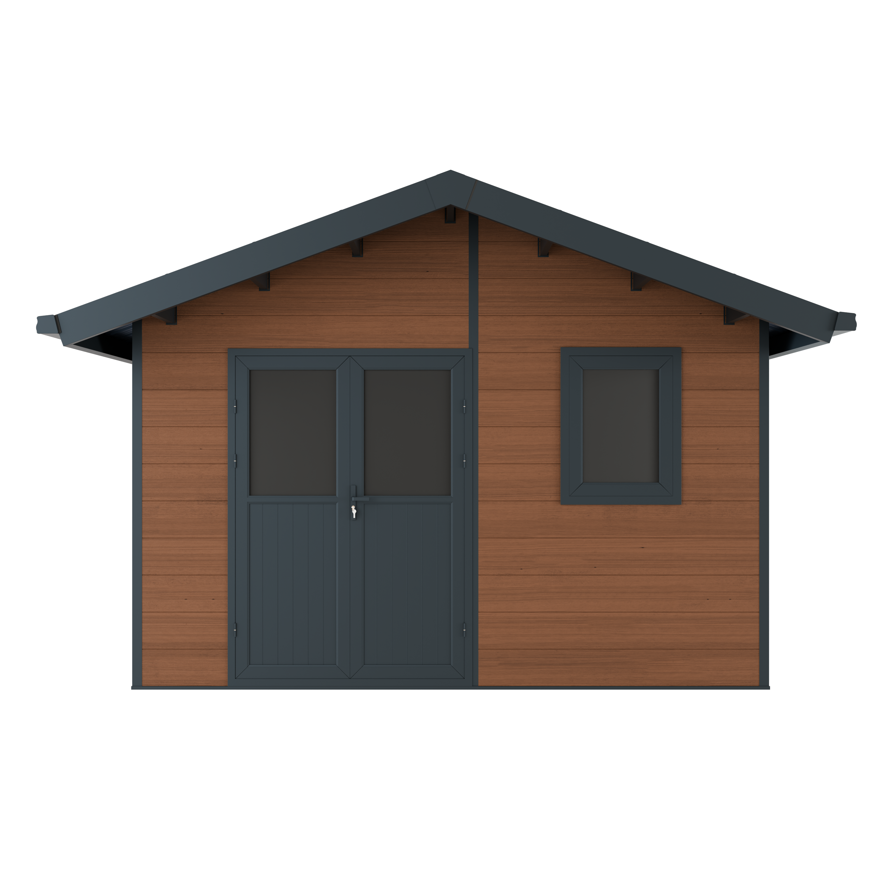 Abri de Jardin Composite ISORA - 15m2 Brun - Cabane Atelier / Abri Velo - Image 4