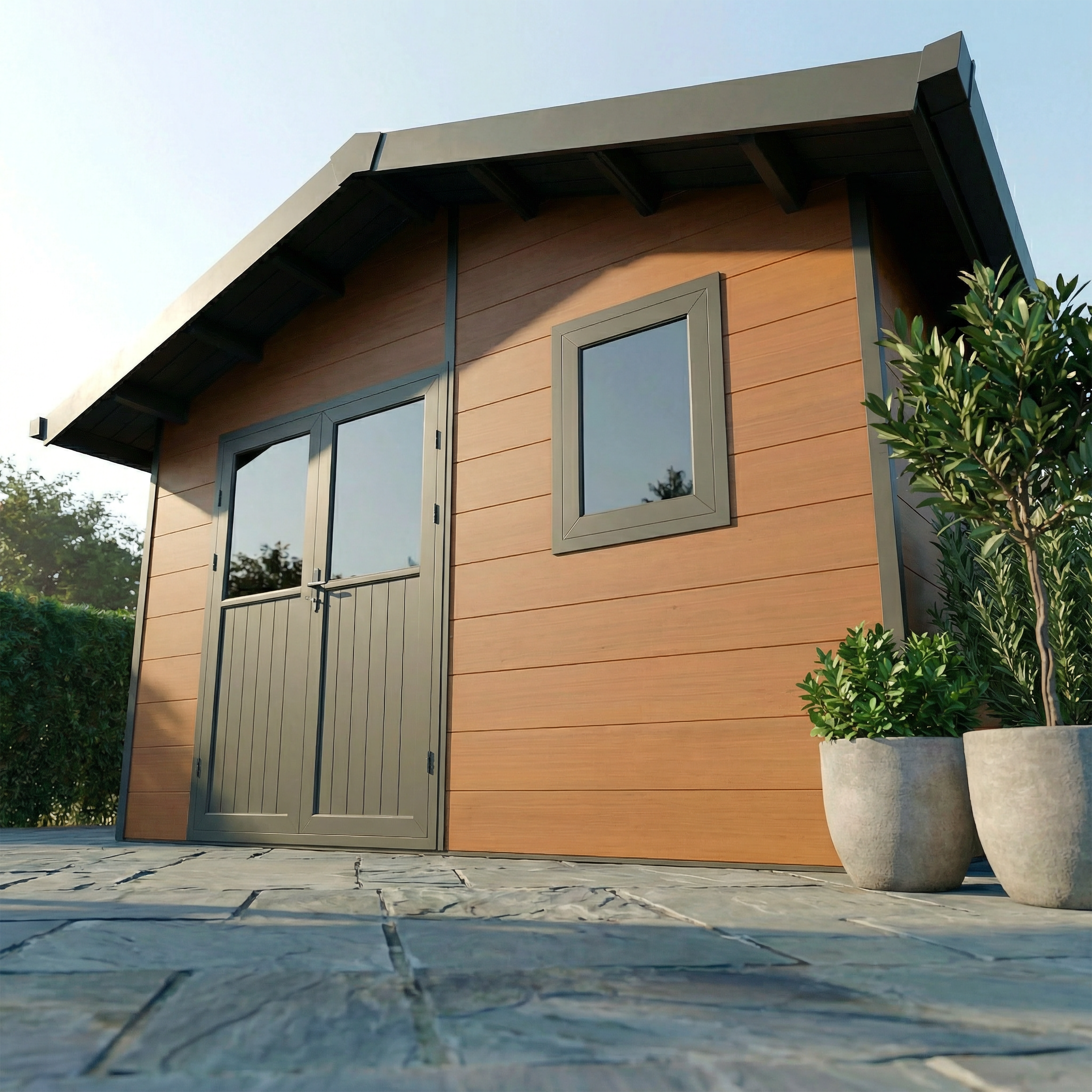 Abri de Jardin Composite ISORA - 15m2 Brun - Cabane Atelier / Abri Velo - Image 2