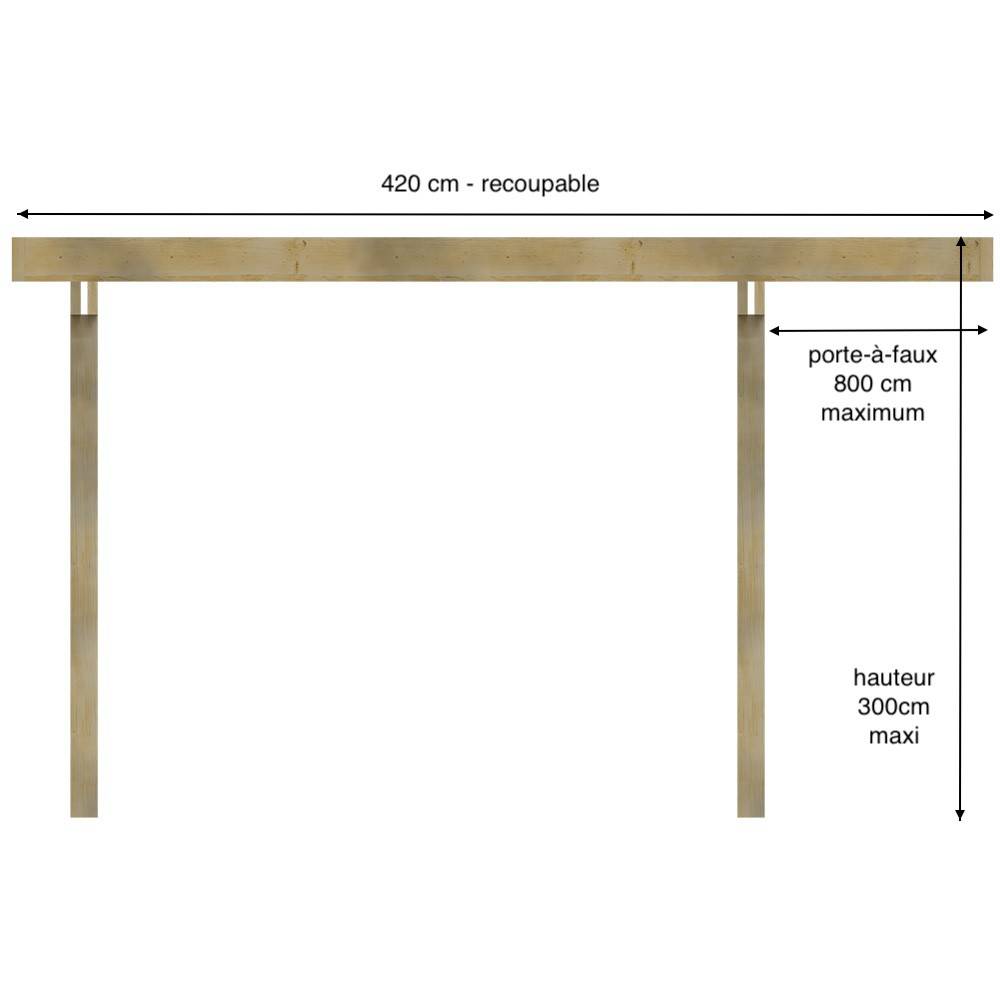Structure Terrasse Bois Pilotis Autoportée en Kit - 8x4,20m - Solives + Poteaux - Sapin Traité Autoclave - Image 3