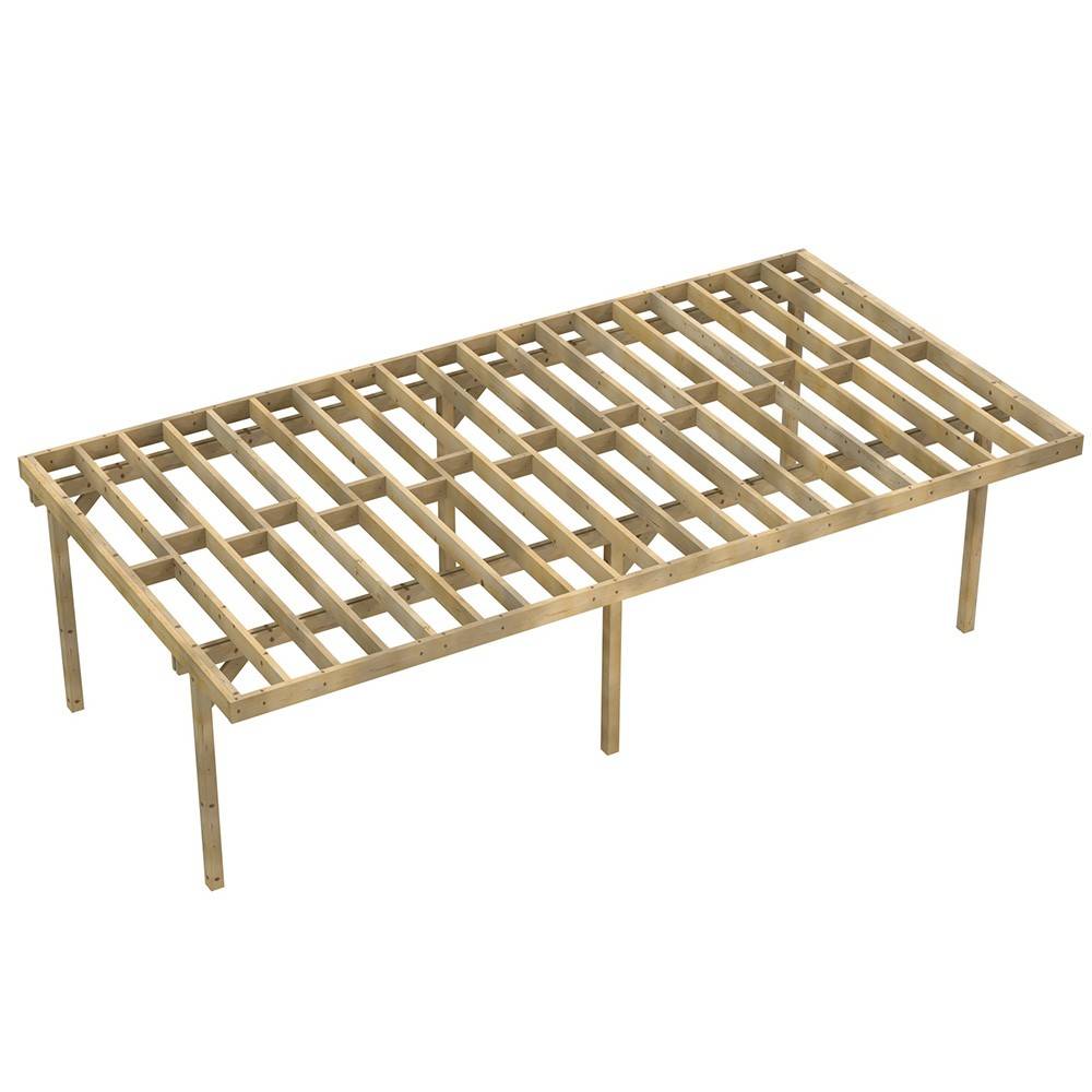 Structure Terrasse Bois Pilotis Autoportée en Kit - 8x4,20m - Solives + Poteaux - Sapin Traité Autoclave - Image 1