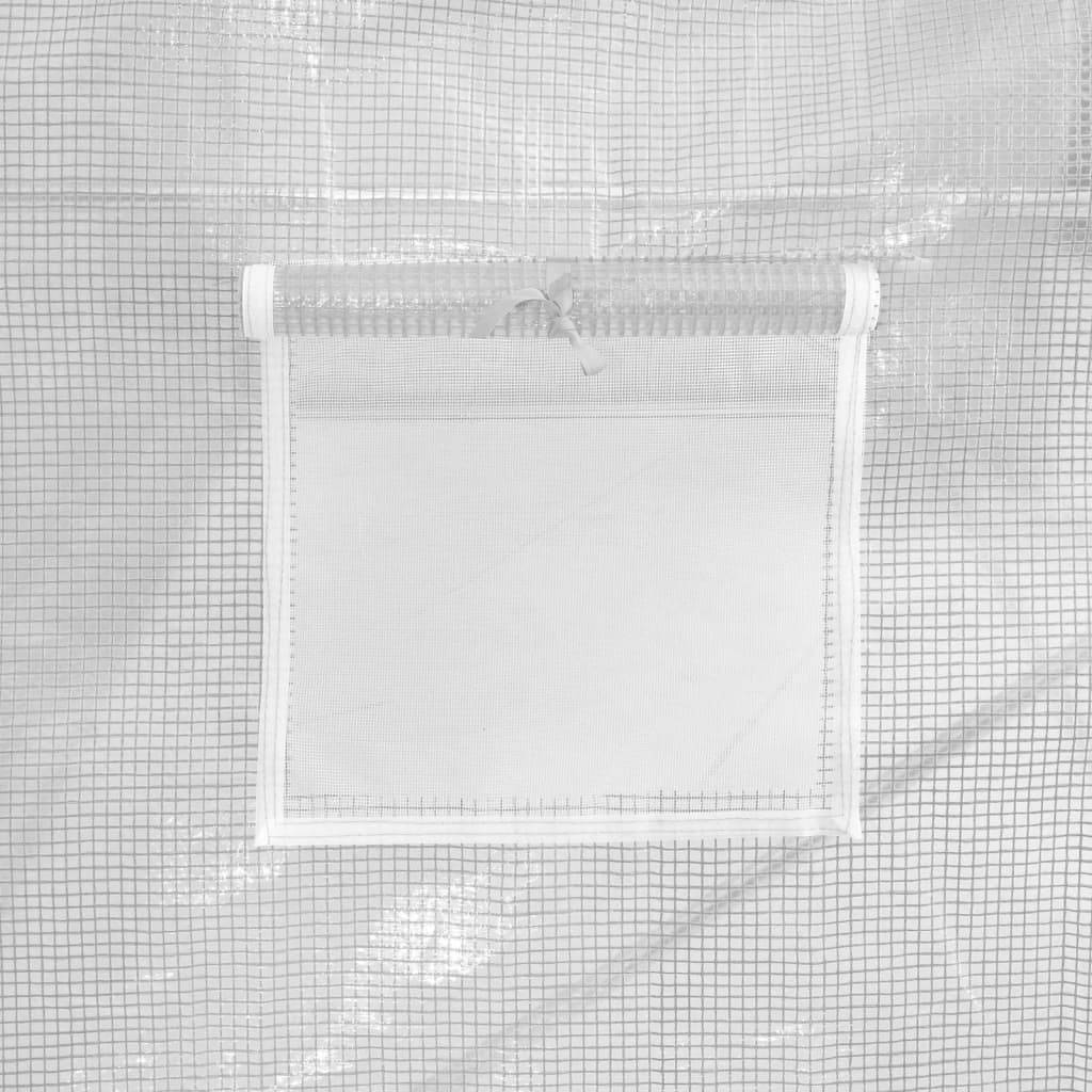 Serre Tunnel Jardin Acier Galvanisé 60m² Blanc Protection Cultures 20x3x2m - ComfortXL Outdoor Living - Image 10