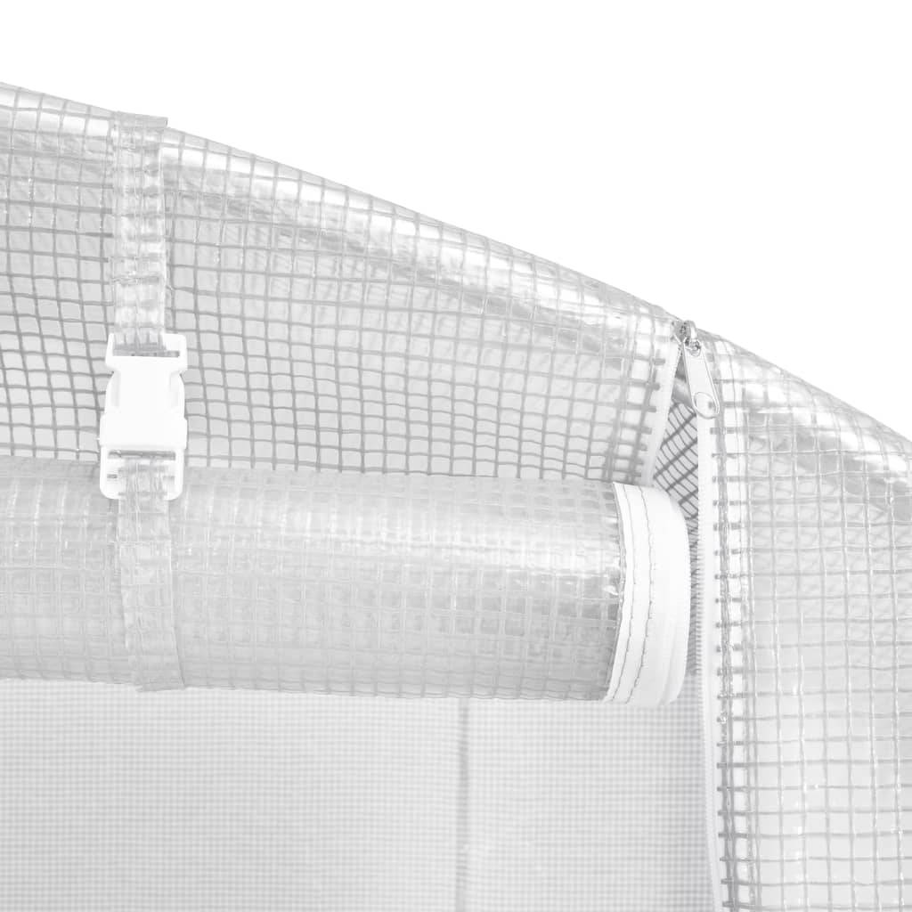 Serre Tunnel Jardin Acier Galvanisé 60m² Blanc Protection Cultures 20x3x2m - ComfortXL Outdoor Living - Image 8