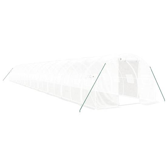 Serre Tunnel Jardin Acier Galvanisé 60m² Blanc Protection Cultures 20x3x2m - ComfortXL Outdoor Living - Image 2