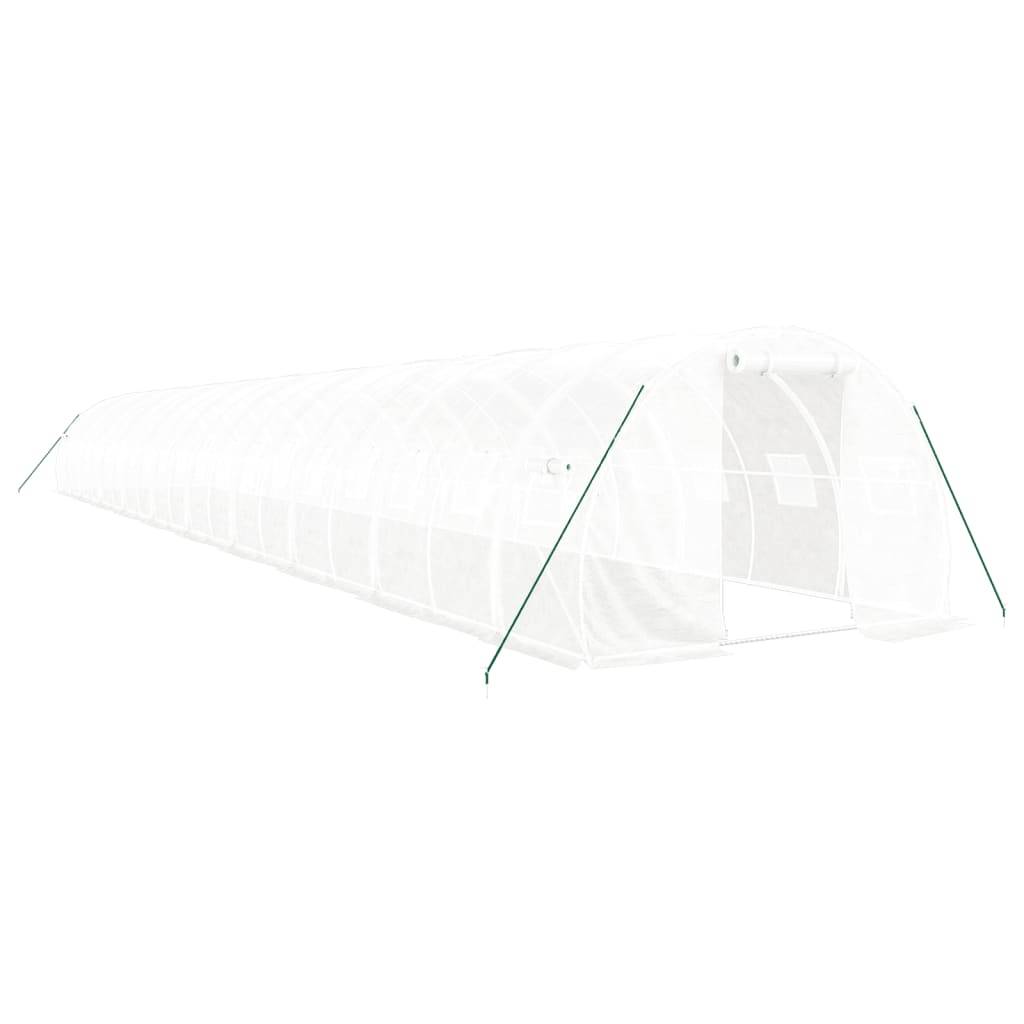 Serre Tunnel Jardin Acier Galvanisé 60m² Blanc Protection Cultures 20x3x2m - ComfortXL Outdoor Living - Image 2