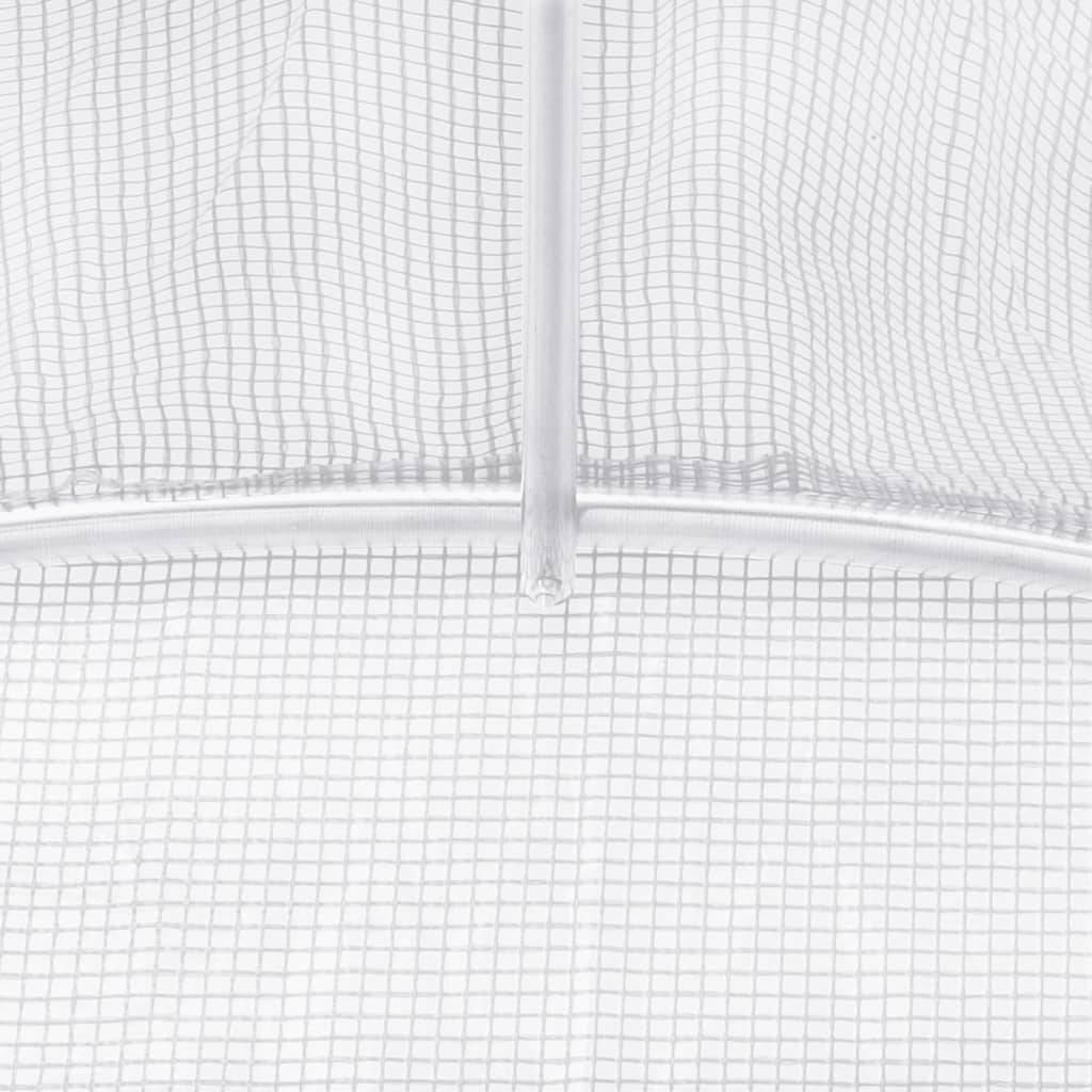 Serre Tunnel Jardin Acier Galvanisé 60m² Blanc Protection Cultures 20x3x2m - ComfortXL Outdoor Living - Image 9