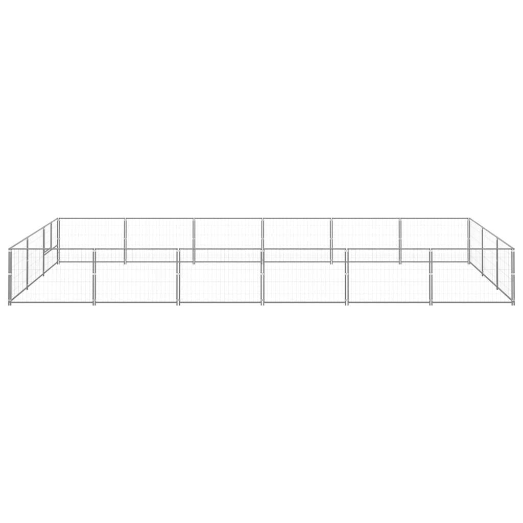 Helloshop26 - Chenil extérieur cage enclos parc animaux chien argenté 18 m² acier - Image 3