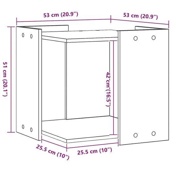 Vidaxl - Meuble de bac à litière pour chat chêne artisanal 53x53x51 cm vidaXL 857759 - Image 3