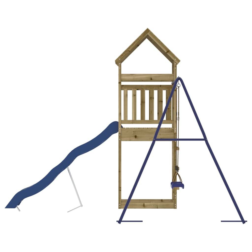 Helloshop26 - Aire de jeux d'extérieur balançoires toboggan portiques robuste jeux jardin 53 x 85 x 264 cm bois de pin imprégné - Image 5