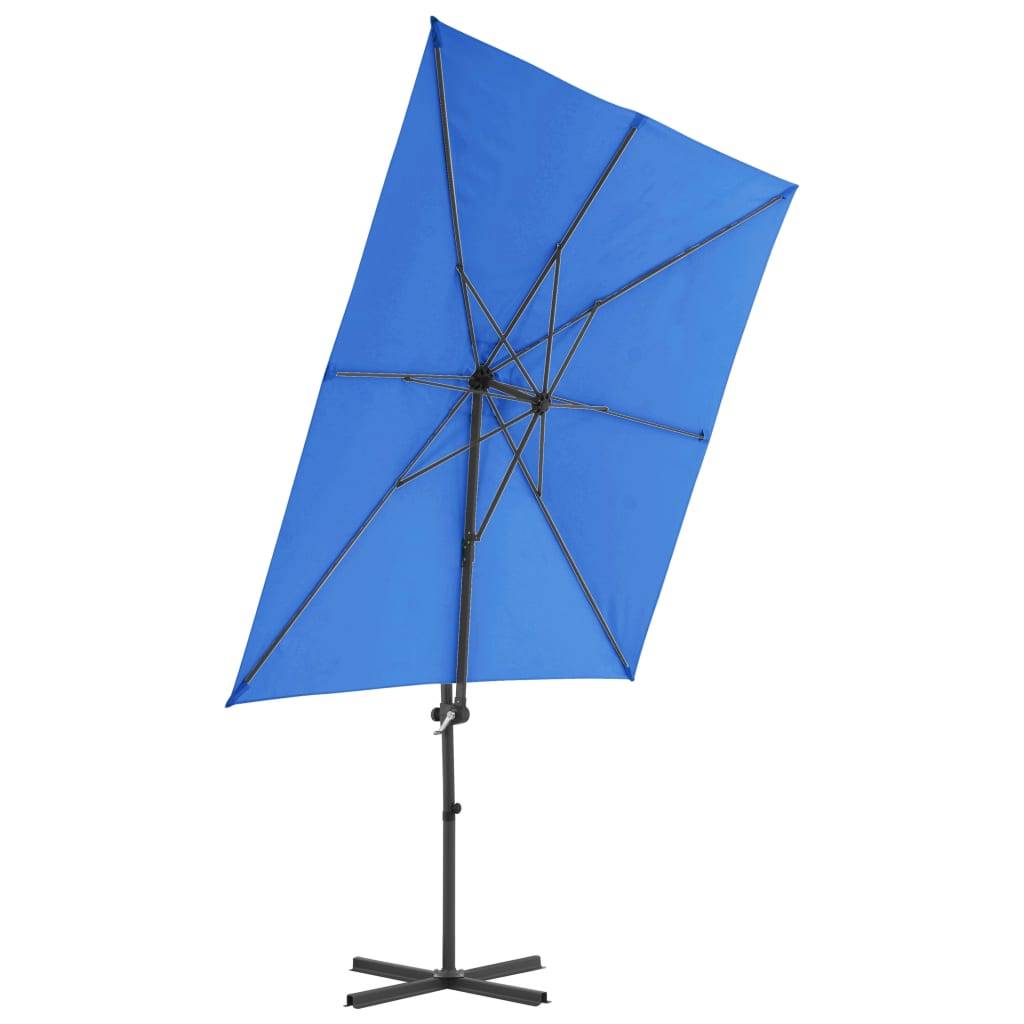 Helloshop26 - Parasol déporté avec mât en acier 250 x 250 cm bleu azuré - Image 3