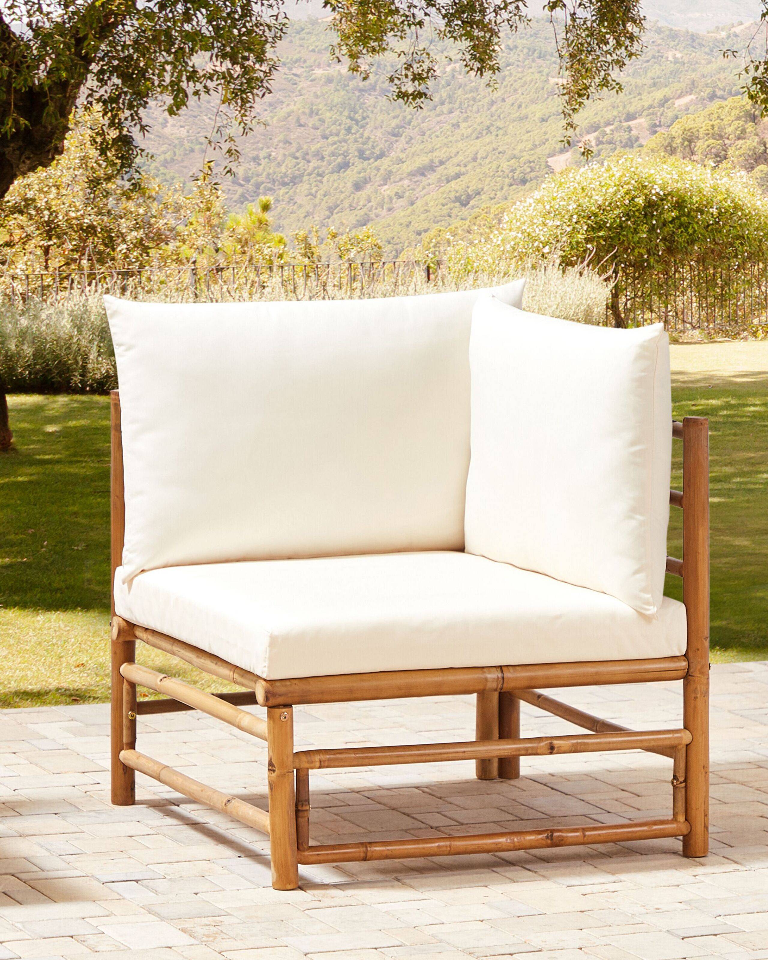 Beliani - Fauteuil Bambou Blanc cassé CERRETO - Beliani - Image 1
