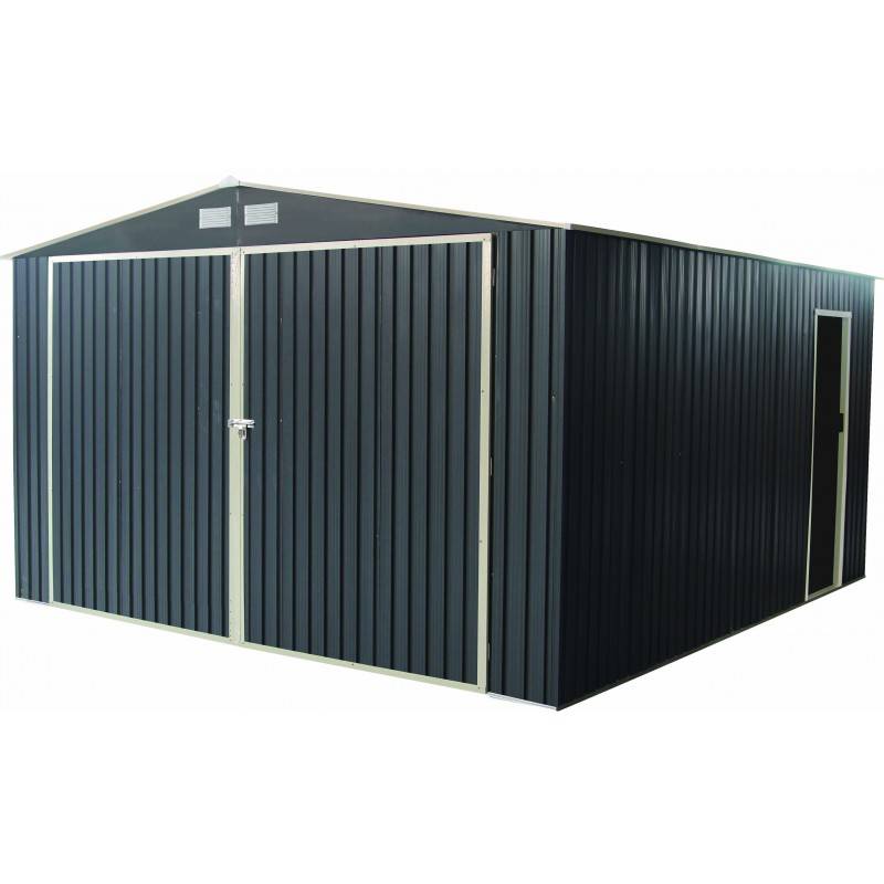 X-Metal - Garage en métal anthracite 19,61 m² double porte avec kit d'ancrage X-Metal - Image 2