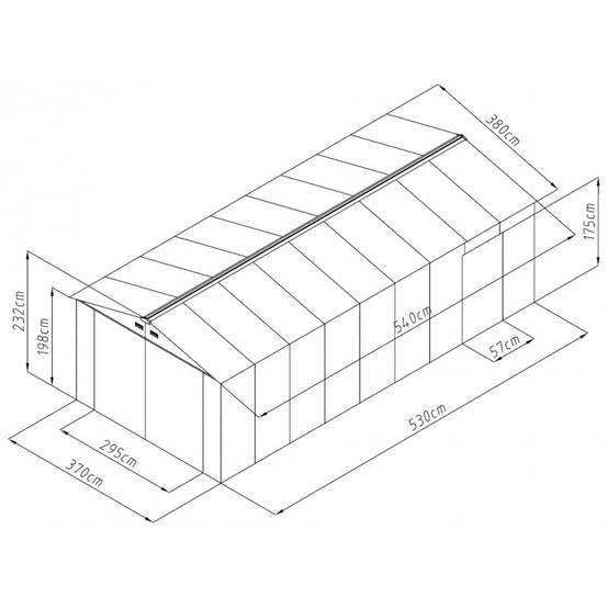 X-Metal - Garage en métal anthracite 19,61 m² double porte avec kit d'ancrage X-Metal - Image 5