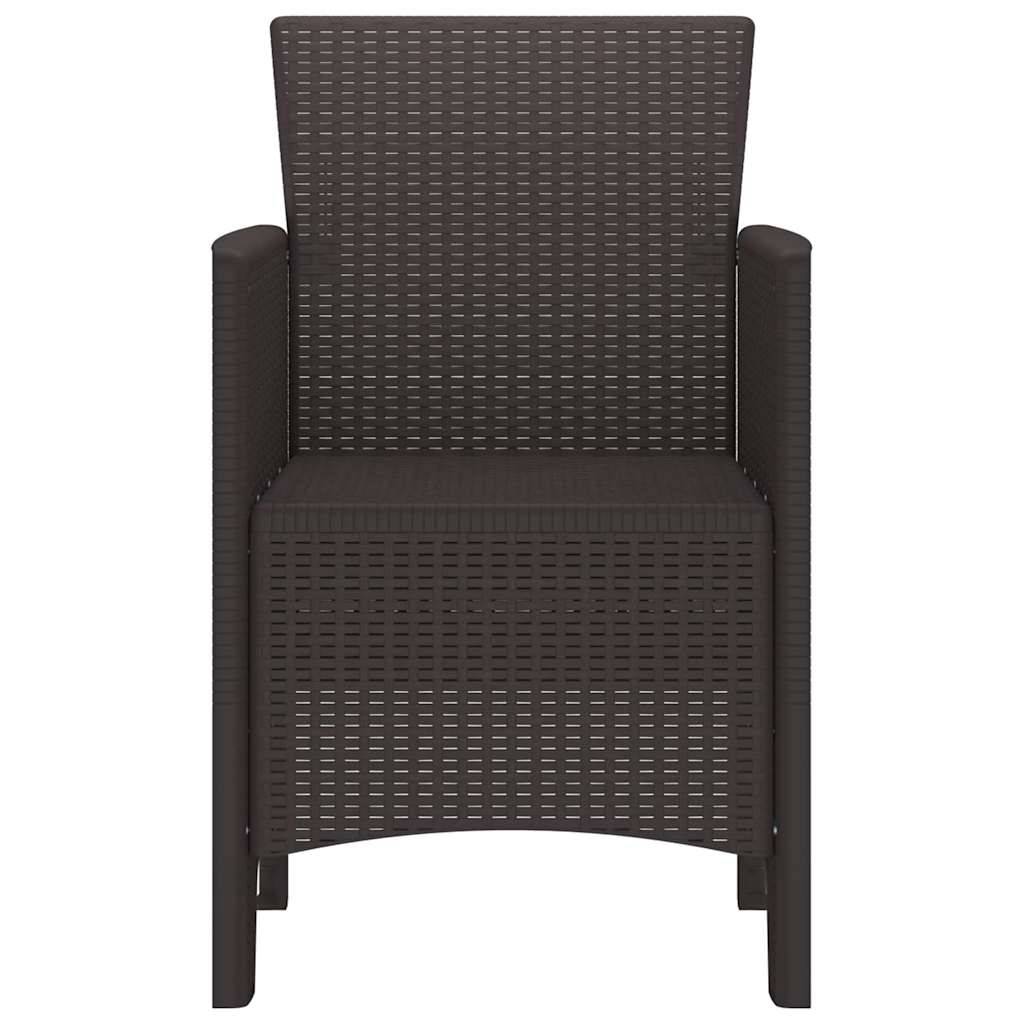 Maison Chic - Lot De 4 Chaises De Jardin - Fauteuils De Jardin Marron 53 x 49 x 85 cm PP - Image 5