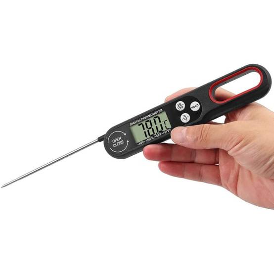 Thermomètre alimentaire - Thermomètre à viande - Thermomètre de cuisine - Avec grand écran LCD et sonde pliable - Noir-Lytech - Image 5