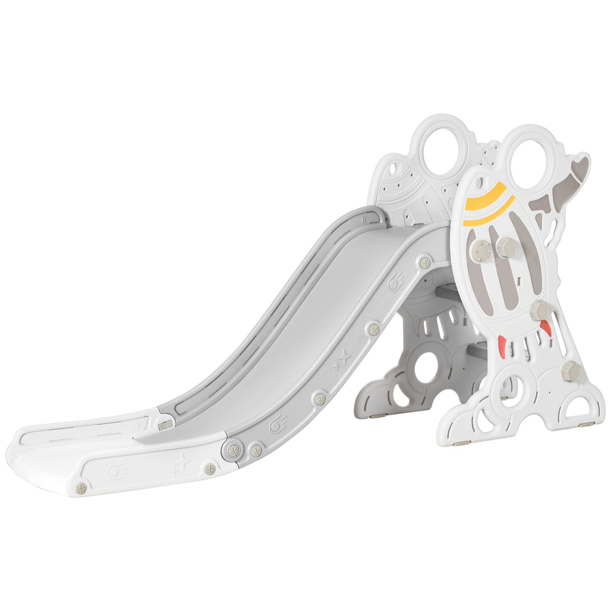 Toboggan pour enfants de 1,5 à 3 ans, motif fusée, avec autocollants, gris, 157 x 46,5 x 80 cm - Image 2