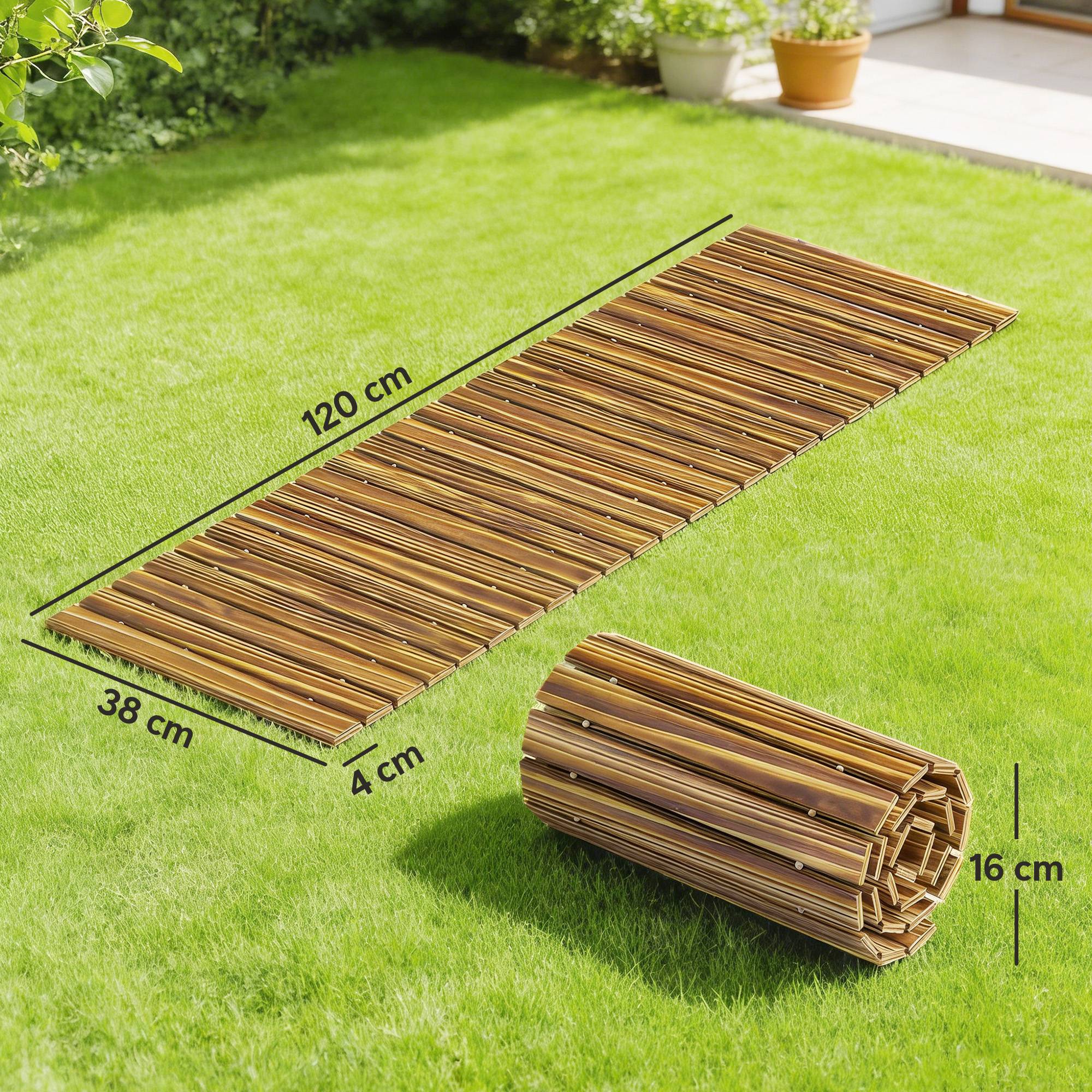 ComfortXL - Chemin de jardin en bois de sapin 120 x 38 cm enroulable extérieur antidérapant - ComfortXL Outdoor Living - Image 5