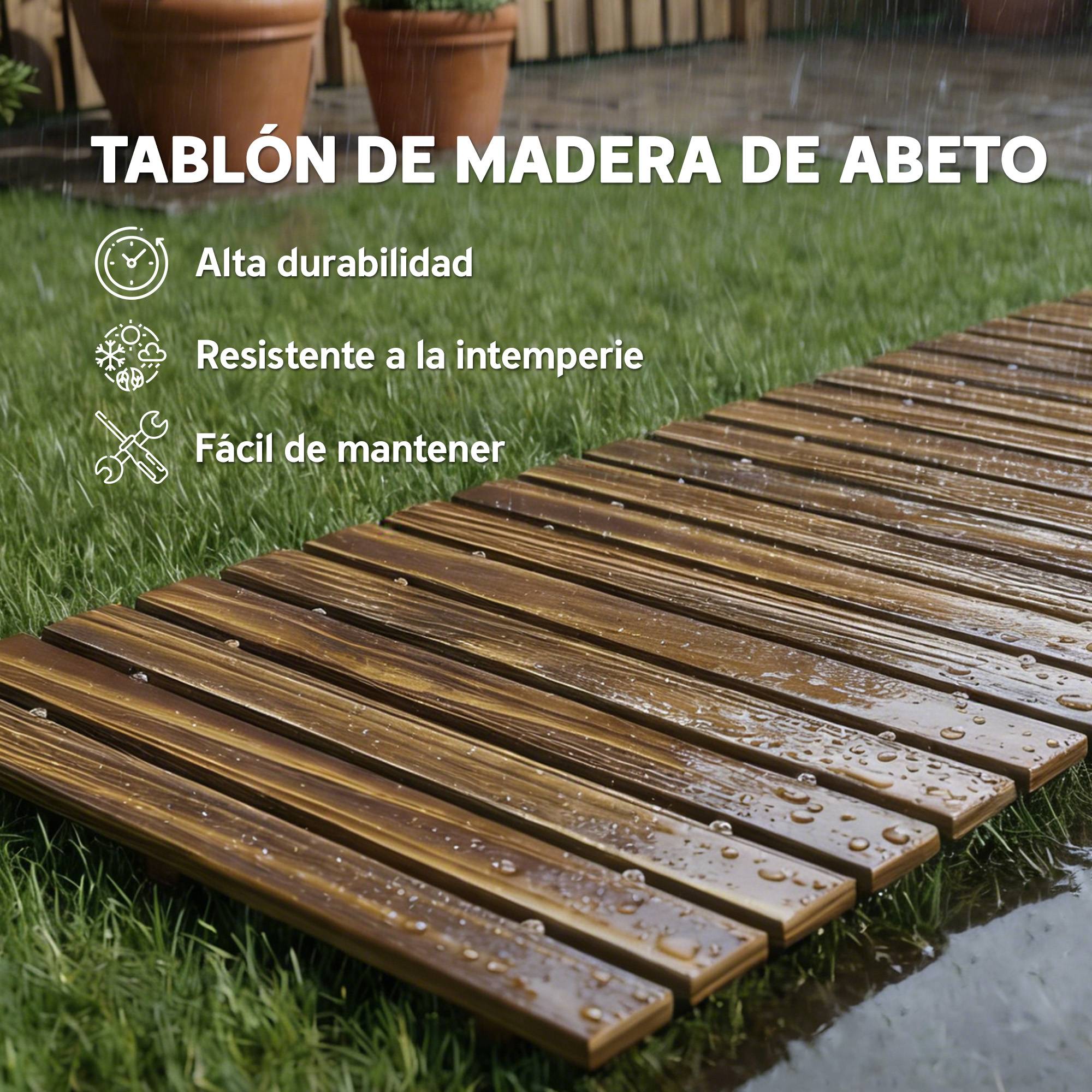 ComfortXL - Chemin de jardin en bois de sapin 120 x 38 cm enroulable extérieur antidérapant - ComfortXL Outdoor Living - Image 8