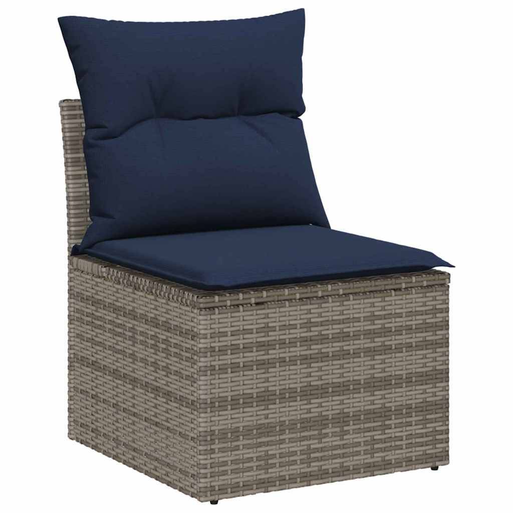 Vidaxl - Ensemble de canapé de jardin avec stockage 7 pcs Gris polyrotin vidaXL 3348751 - Image 7
