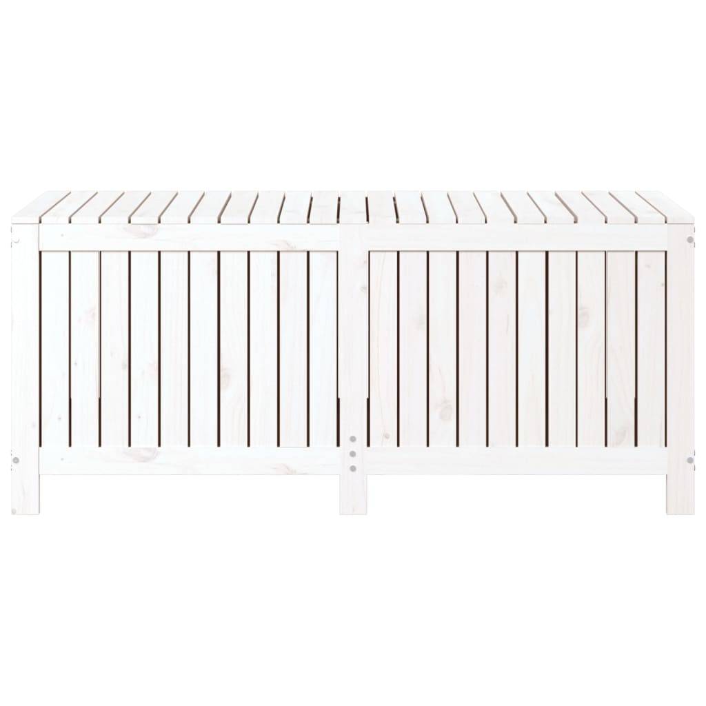 Coffre boîte meuble de jardin rangement blanc 147 x 68 x 64 cm bois de pin - Image 3