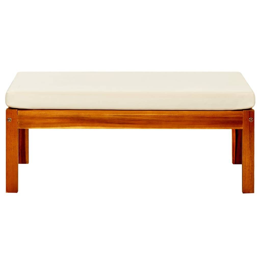 Helloshop26 - Banc de jardin meuble de patio d'extérieur terrasse avec auvent et repose-pieds bois d'acacia solide - Image 8
