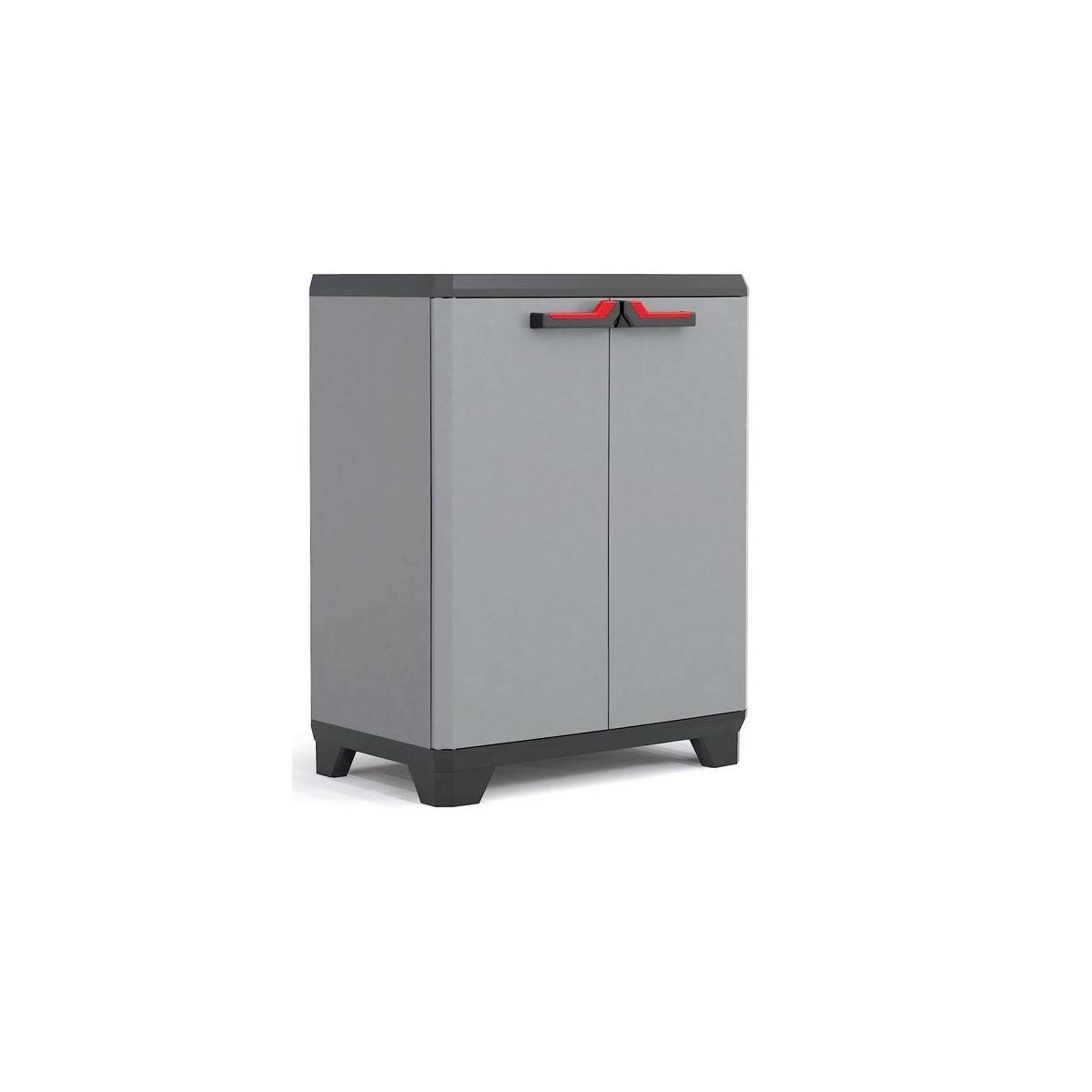 Keter - Armoire basse de Rangement Multifonctions Résine Étagères et Pieds 39 x 68 x 90 cm KETER - Image 1