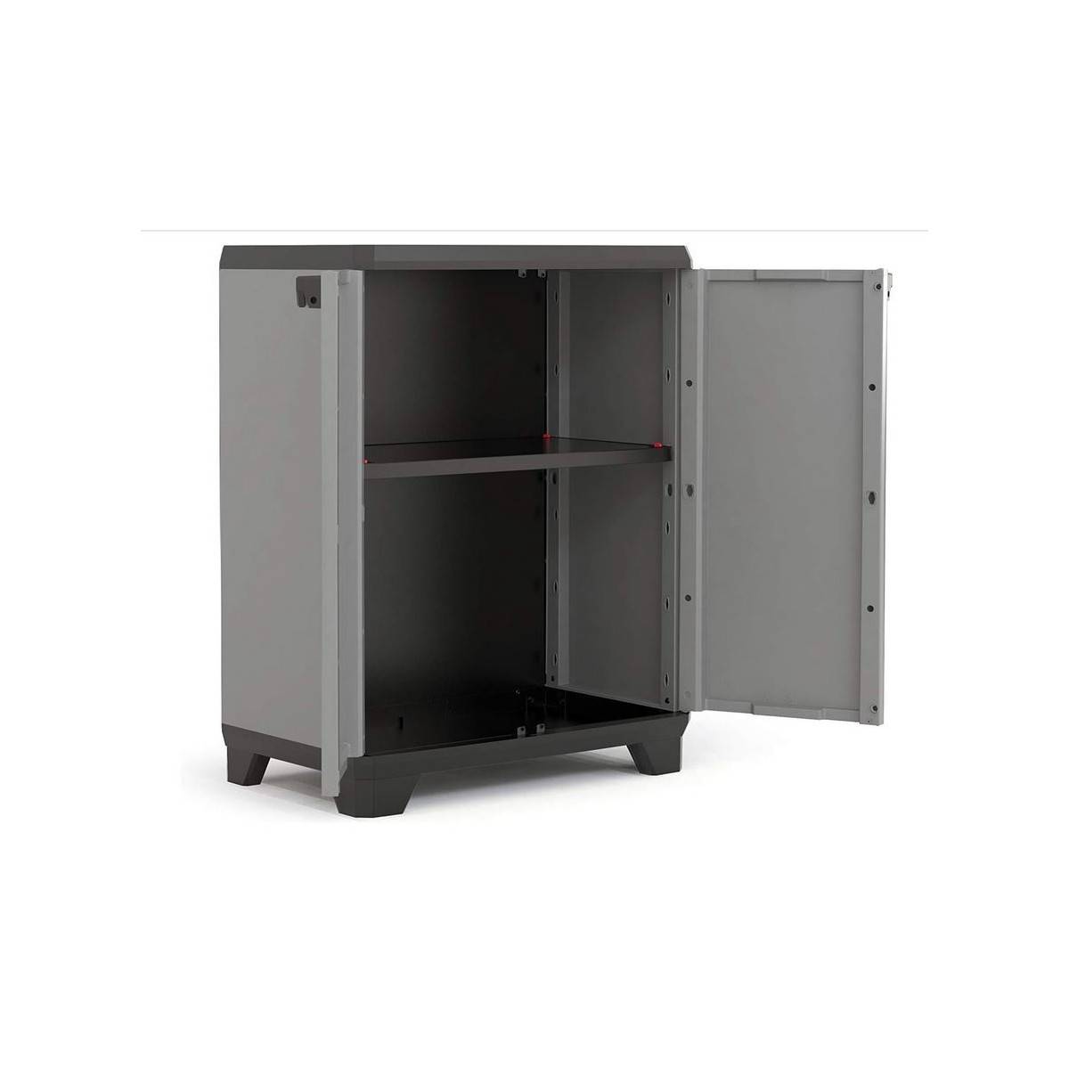 Keter - Armoire basse de Rangement Multifonctions Résine Étagères et Pieds 39 x 68 x 90 cm KETER - Image 2
