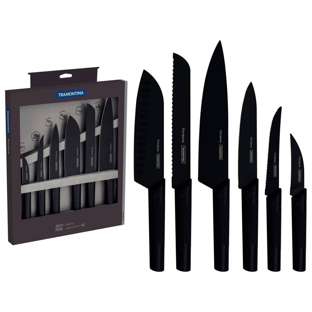 Set complet de couteaux de cuisine 6pcs. Inox - Image 1