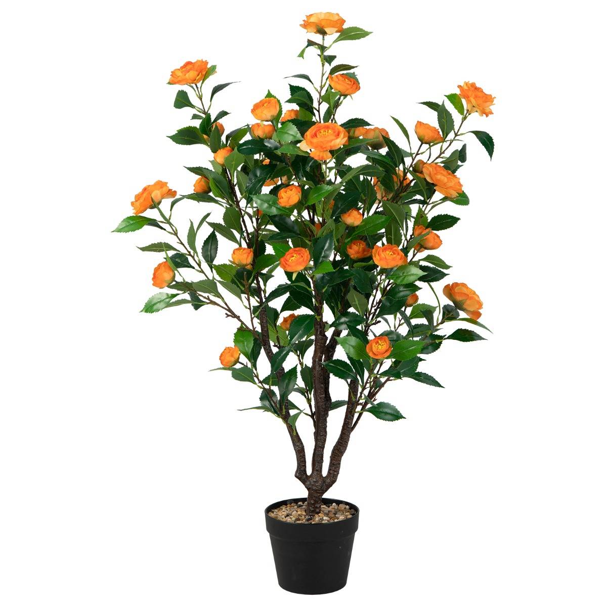 Fleur Artificielle Camélia 37 Têtes Résistantes aux UV 100 cm avec Pot Déco de Maison Nuptiale de Noce - Image 3