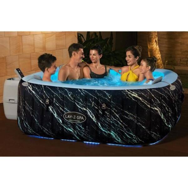 Bestway - Spa gonflable BESTWAY - Lay-Z-Spa Hollywood - 140 airjets - 180 x 180 x 66 cm - 4 a 6 places - Carré (couverture, cartouche) - Image 4