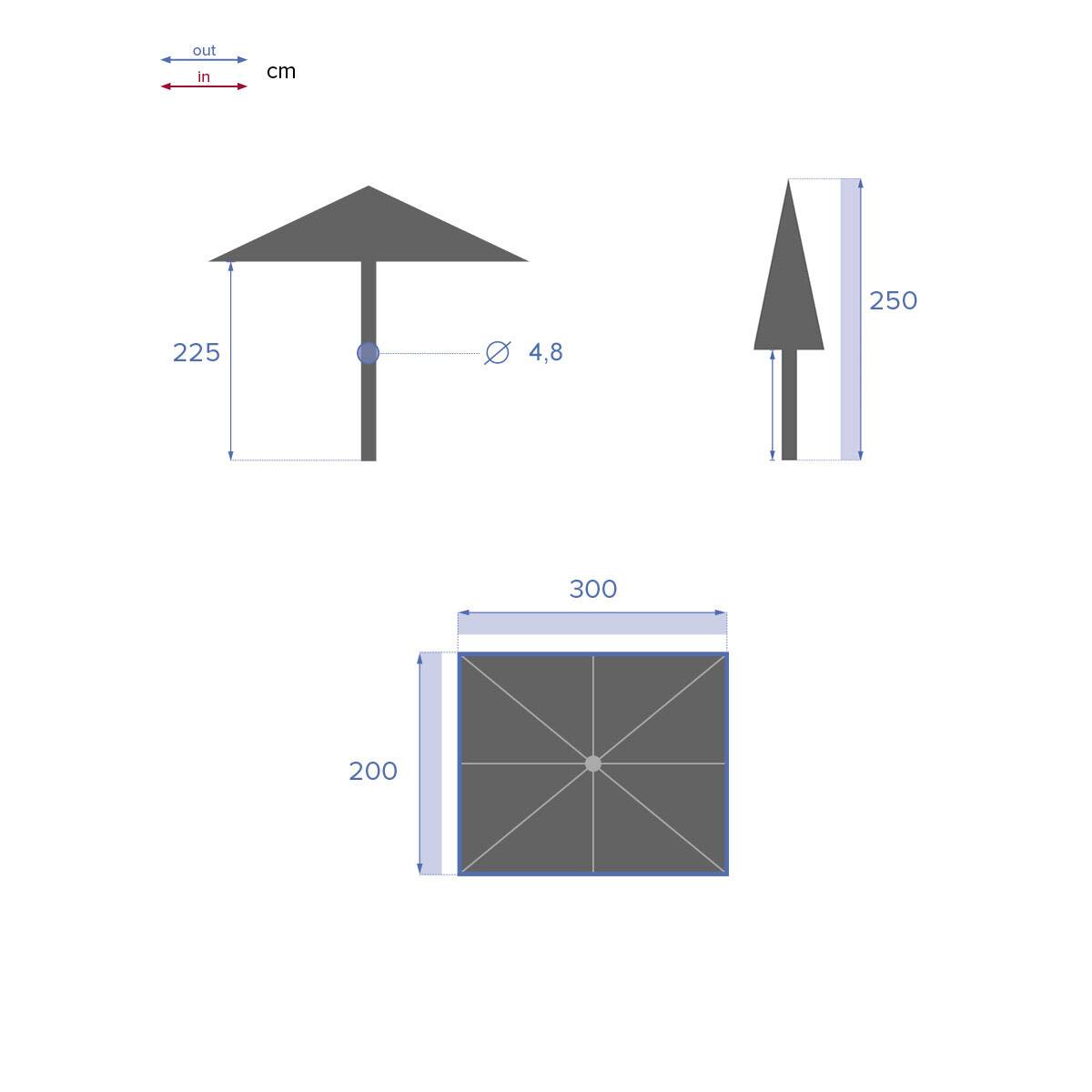 Hesperide - Parasol droit rectangulaire "Loompa" vert olive 3x2m en aluminium Hespéride - Image 8