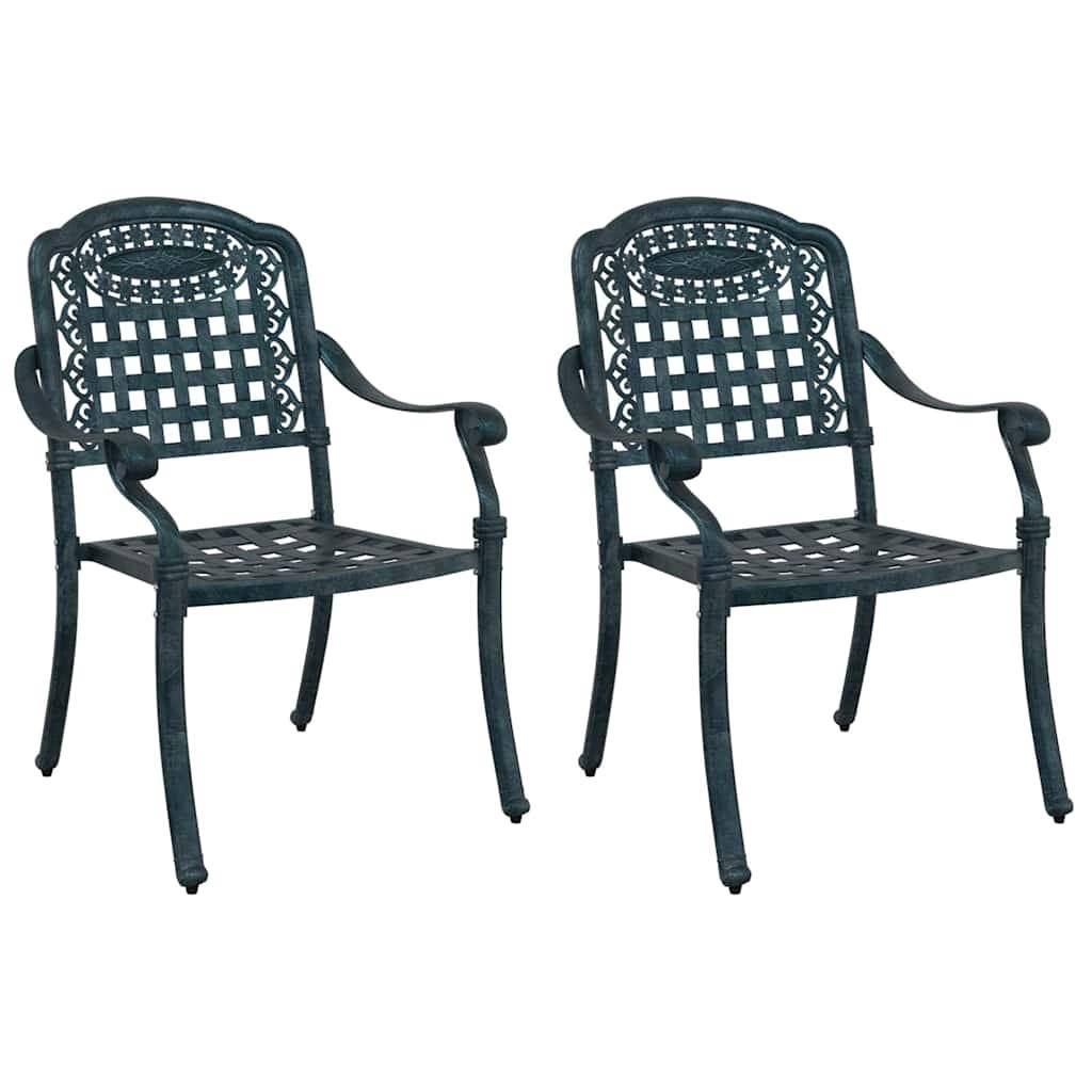 Chaise de jardin aluminium vert 55 x 56,5 x 91 cm (Lot de 2) - PANGIVO - Image 2