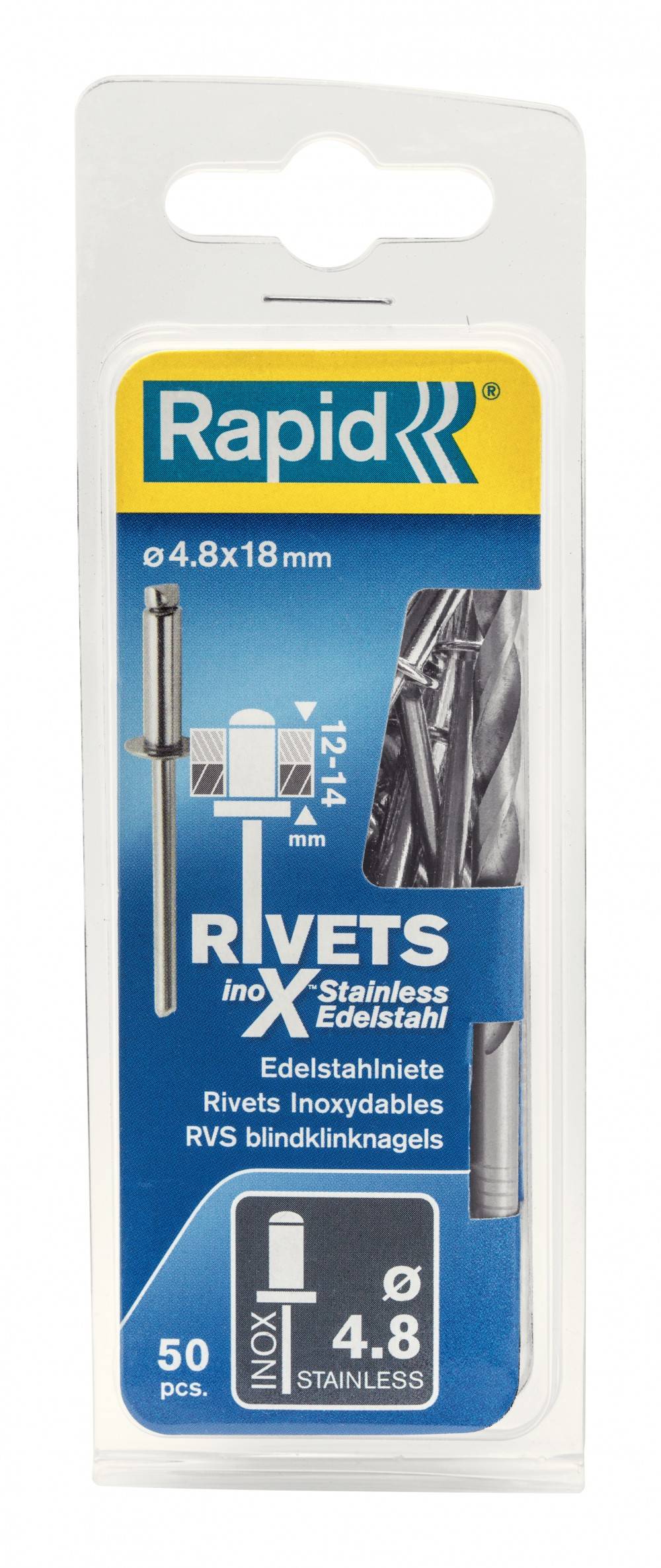 Rapid - Lot de 50 rivets inox Diam.4.8 x H.18 mm RAPID - Image 1