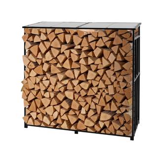 Vevor - VEVOR support à bois 185 x 70 x 180 cm, toit polycarbonate, acier galvanisé, capacité 3/8 corde, charge 299,4 kg.