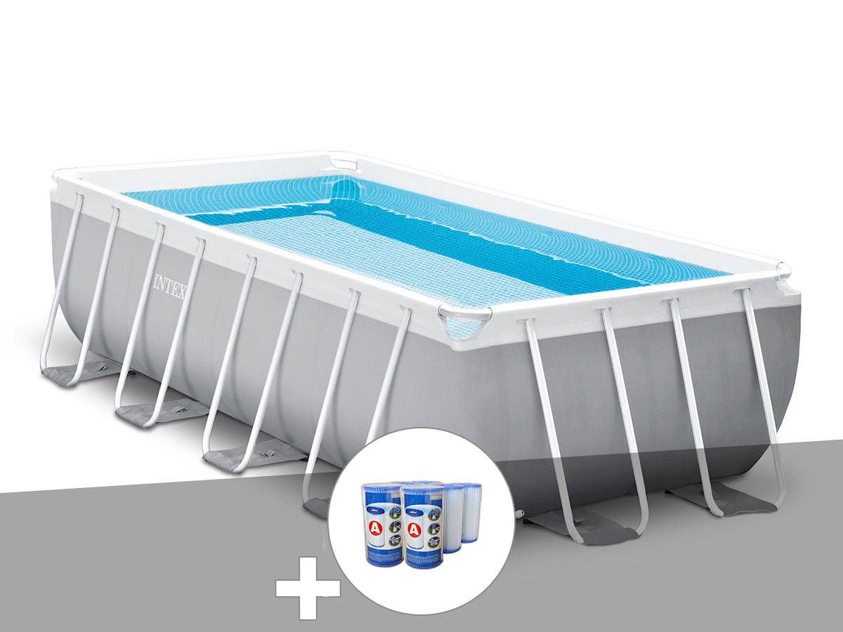 Kit piscine tubulaire Intex Prism Frame rectangulaire 4,88 x 2,44 x 1,07 m + 6 cartouches de filtration - Image 2