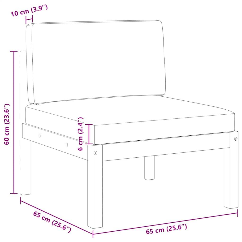 Canapé de jardin | Canapé D'extérieur | Sofa De Jardin central avec coussins en bois d'acacia et corde Maison Chic - Image 7
