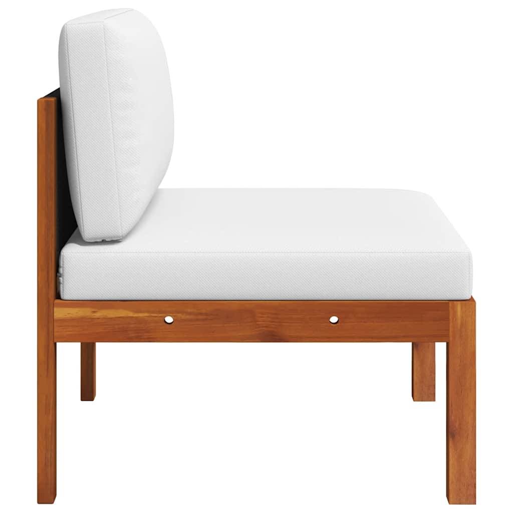 Canapé de jardin | Canapé D'extérieur | Sofa De Jardin central avec coussins en bois d'acacia et corde Maison Chic - Image 5