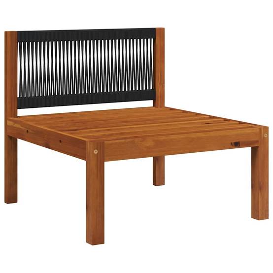 Canapé de jardin | Canapé D'extérieur | Sofa De Jardin central avec coussins en bois d'acacia et corde Maison Chic - Image 4