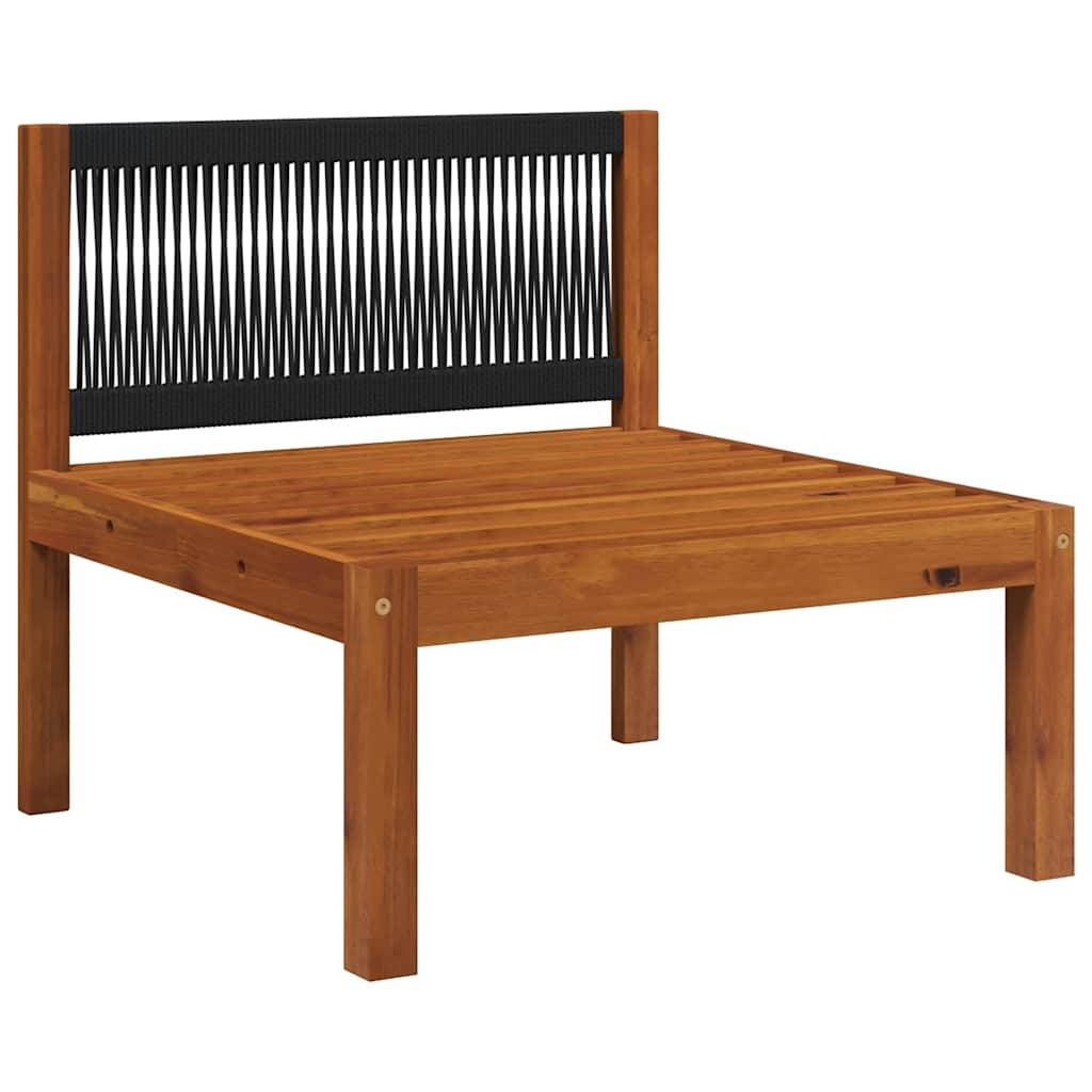 Canapé de jardin | Canapé D'extérieur | Sofa De Jardin central avec coussins en bois d'acacia et corde Maison Chic - Image 4