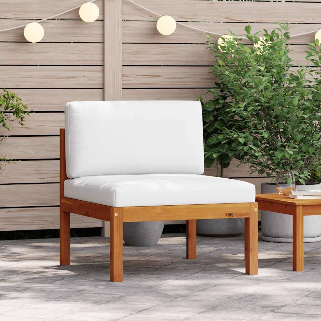 Canapé de jardin | Canapé D'extérieur | Sofa De Jardin central avec coussins en bois d'acacia et corde Maison Chic - Image 2