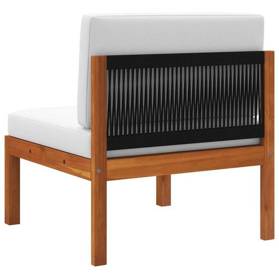 Canapé de jardin | Canapé D'extérieur | Sofa De Jardin central avec coussins en bois d'acacia et corde Maison Chic - Image 6